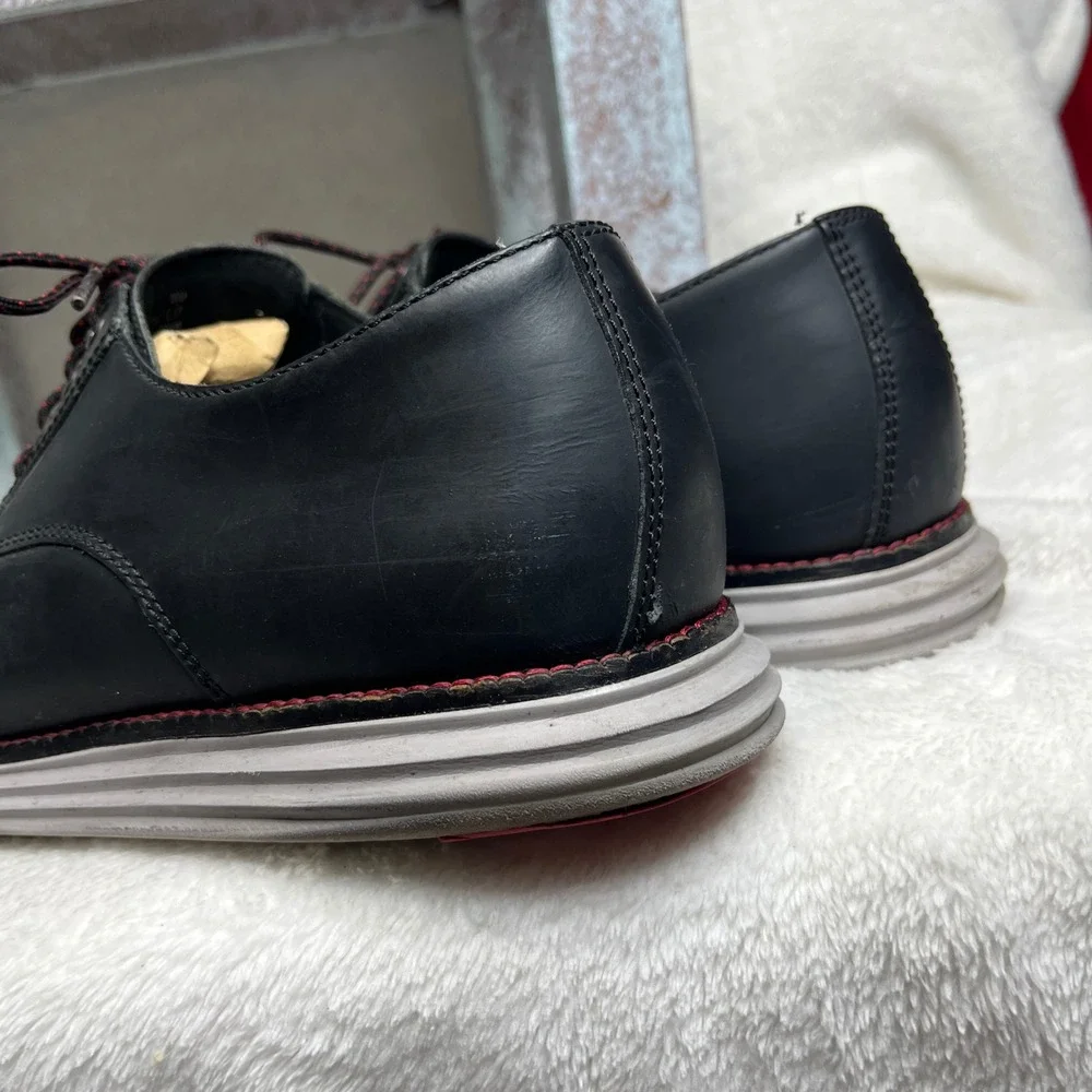 Cole Haan Mens Black Leather Grand Os‎ Oxford Lace Up Dress Shoes 10 M